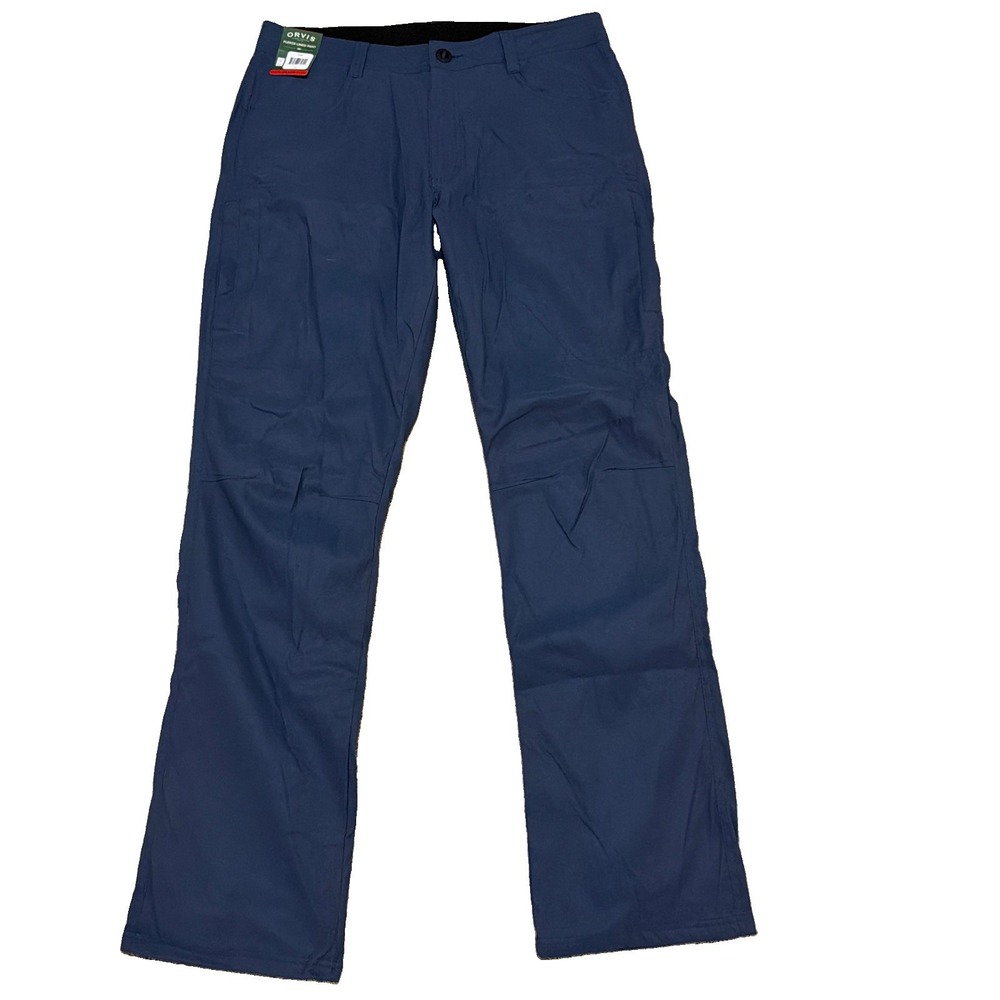 Orvis Fleece Lined Blue Pants Mens 34x34 Outdoor Hike Nylon Stretch Cargo